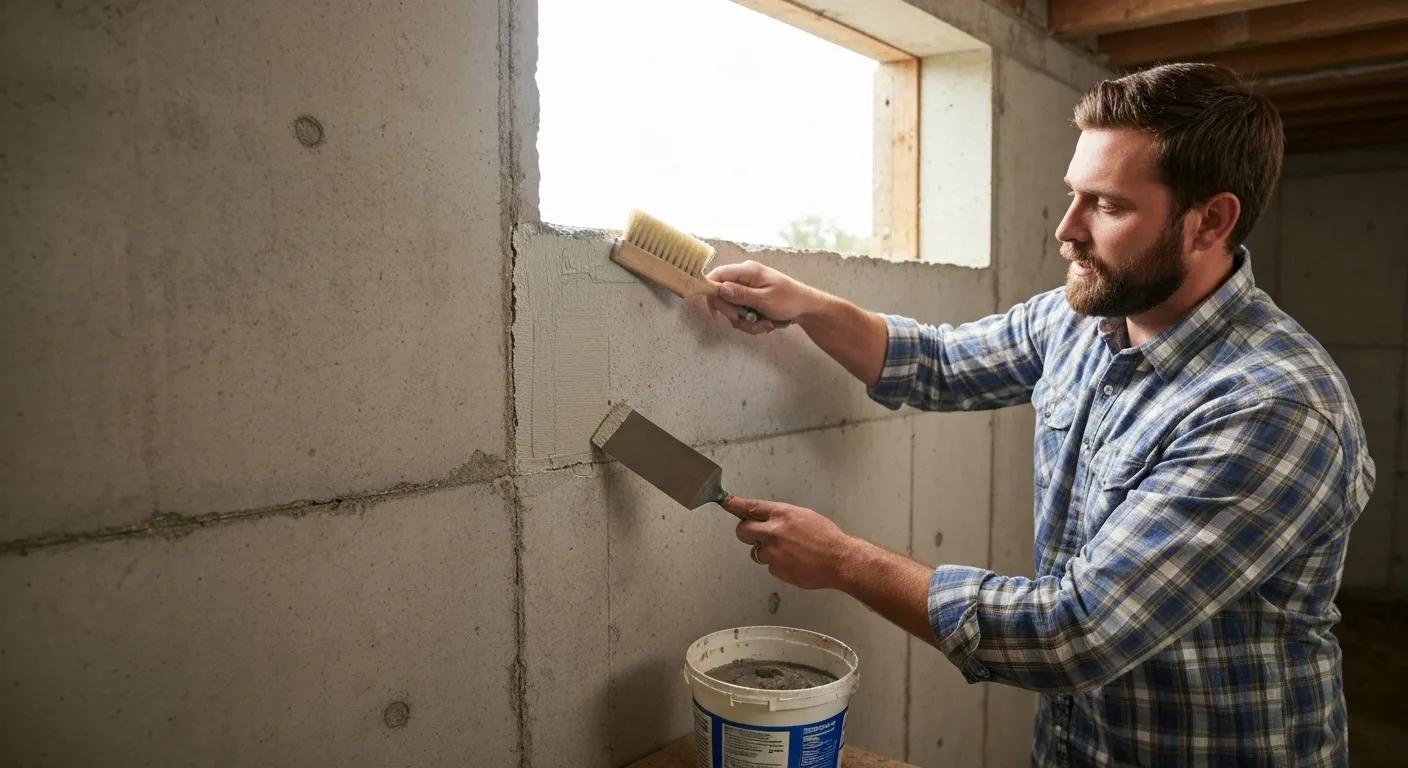 Contractor demonstrating basement sealing methods to prevent water intrusion